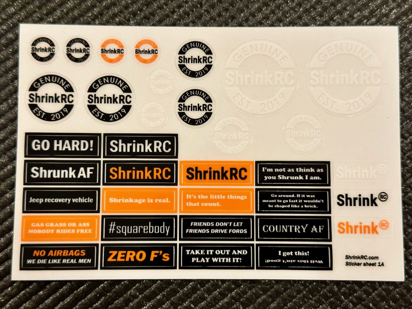 ShrinkRC Official Sticker Sheet